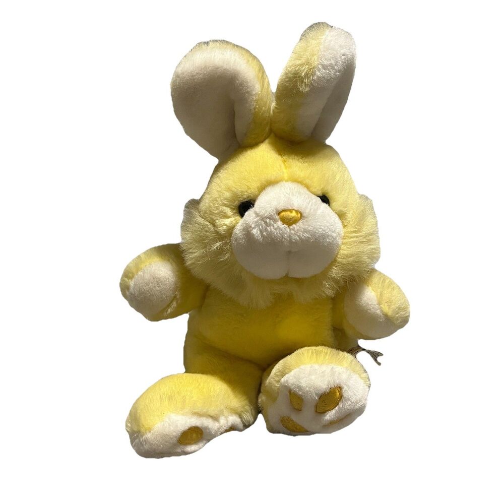 Chosun Heart to Heart Mini Bunny 1986 Yellow Plush Rabbit 10" Stuffed Animal